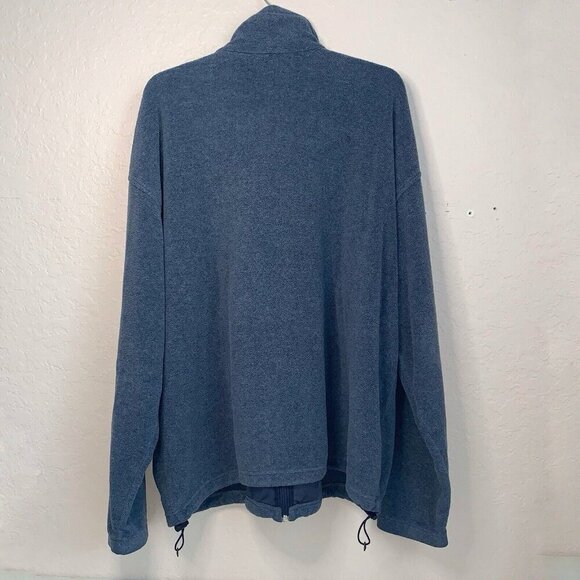Columbia Fleece Jacket Men XXL Blue Full Zip Adjustable Waist Zip Pockets Logo - Picture 3 of 10